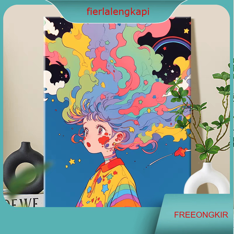 

Paint By Number 30x40cm Lukisan Kanvas dengan Bingkai DIY Digital Oil Painting