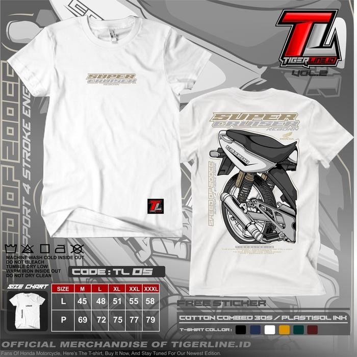 (COD) Kaos supercruiser kaos tiger herex Kaos cb kaos honda kaos unisex kaos murah berkualitas tiger