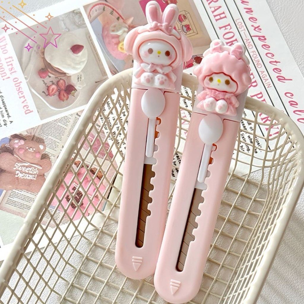 

-JOJU- CUTTER MINI PASTEL LUCU KARAKTER KELINCI PINK DAN ANAK ANJING PENYIHIR YANG MENGGEMASKAN