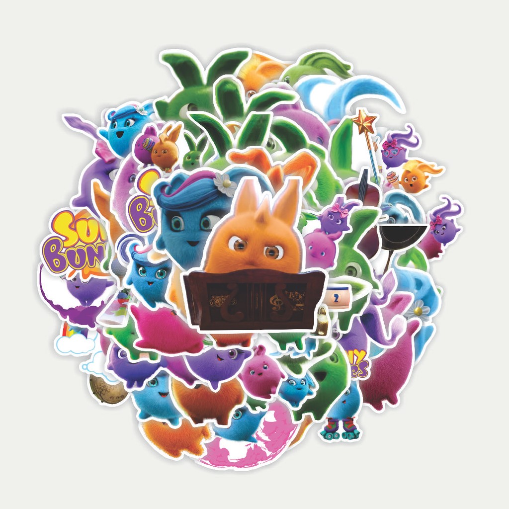 

Sticker Pack Stiker Kartun Sunny Bunnies Dekorasi Lucu Kreatif untuk Notebook, Skateboard, HP