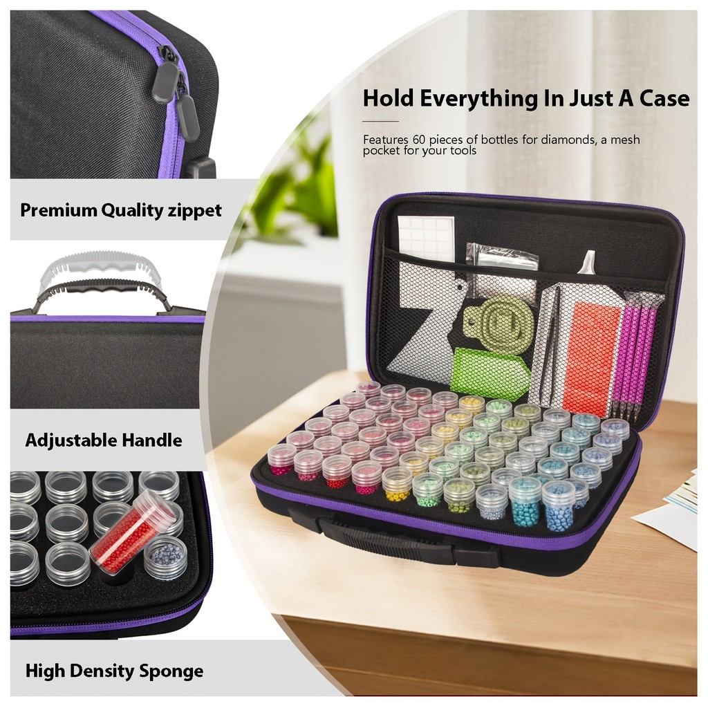 

amond Painting Accessories Classification Set 30/60/120 Slot Portable Storage Bag and Tool Set Handmade Enthusiast Gift