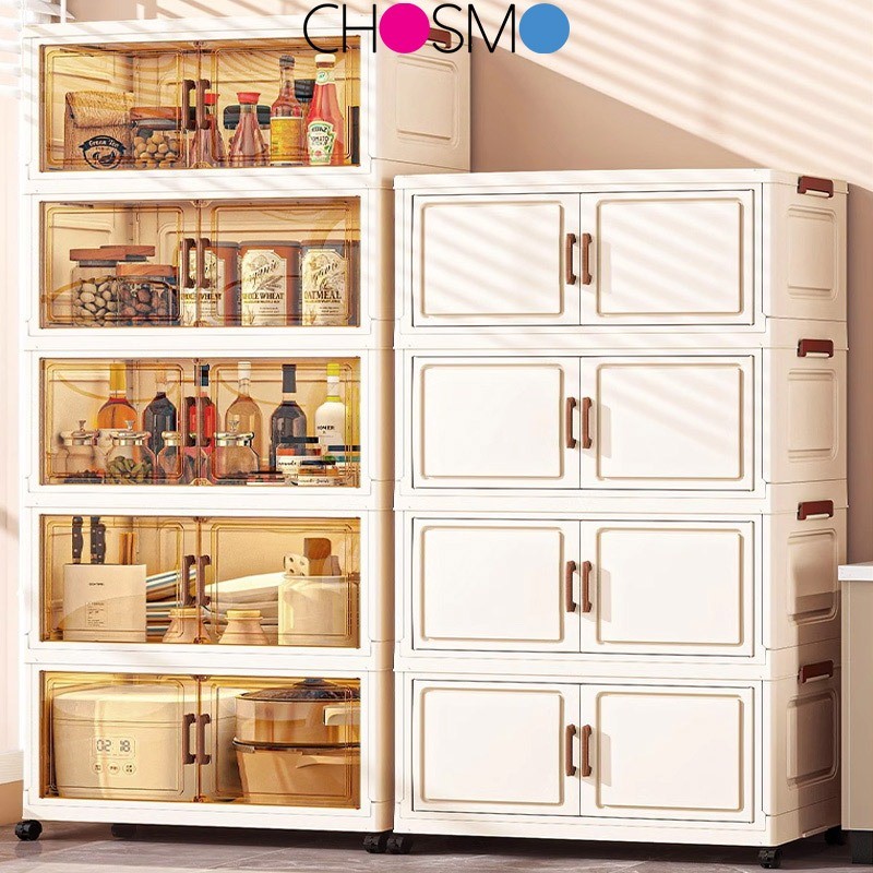 Kotak Penyimpanan Lipat Plastik / Kotak Plastik Penyimpanan Serbaguna Lemari Plastik Transparan