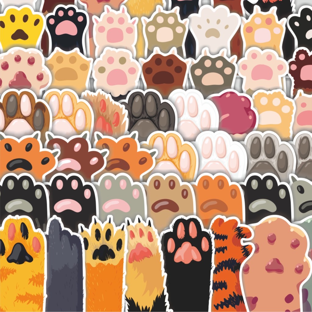 

Stiker Cutting Pack Stiker Cute Animal Hand Paw [Cakar Tangan Hewan] Isi 100Pcs Series Aesthetic Lucu Keren Untuk Koper Bahan Vynil