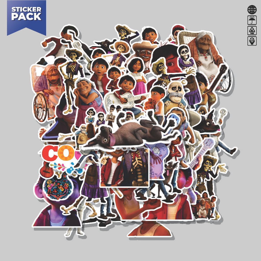 

[100PCS]Stiker Pack Stiker Kartun Coco Aesthetic Vinyl Anti Air Dekorasi Sticker Laptop Buku Journal Koper Helm Casing HP Gitar Helm Skateboard