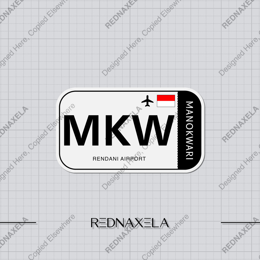 

Stiker Vinyl Rendani Airport Code MKW Sign Sticker