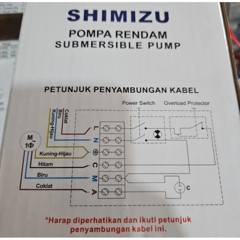 Control Box Pompa Celup Submersible Shimizu SPG20 321K(0.75HP)