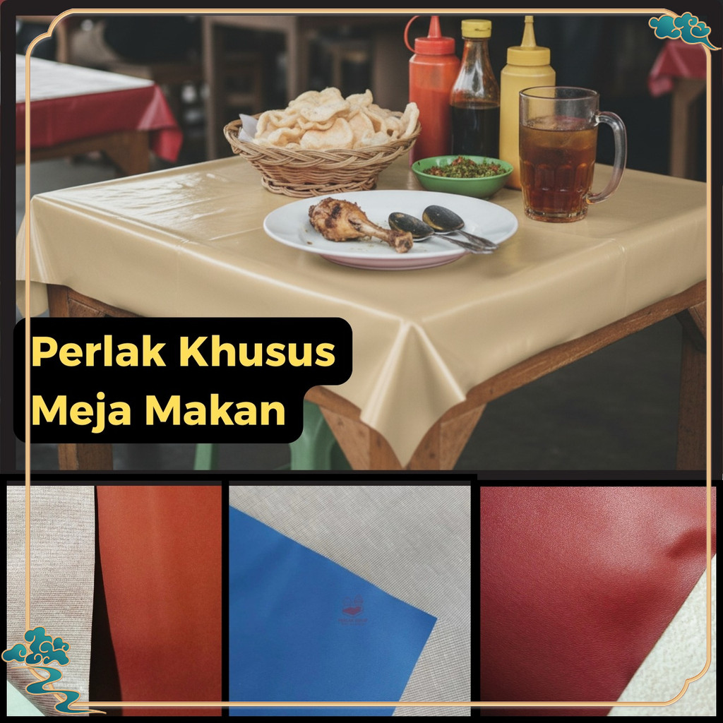 Taplak Alas Meja Makan Waterproof Meteran Perlak  | Alas Meja Dapur Anti Minyak Air dan Panas