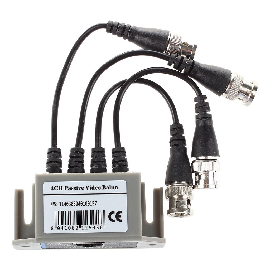 4-Channel Video Balun BNC UTP CAT5 Transmitter for CCTV/ Surveillance Camera Trend with Lightning Pr