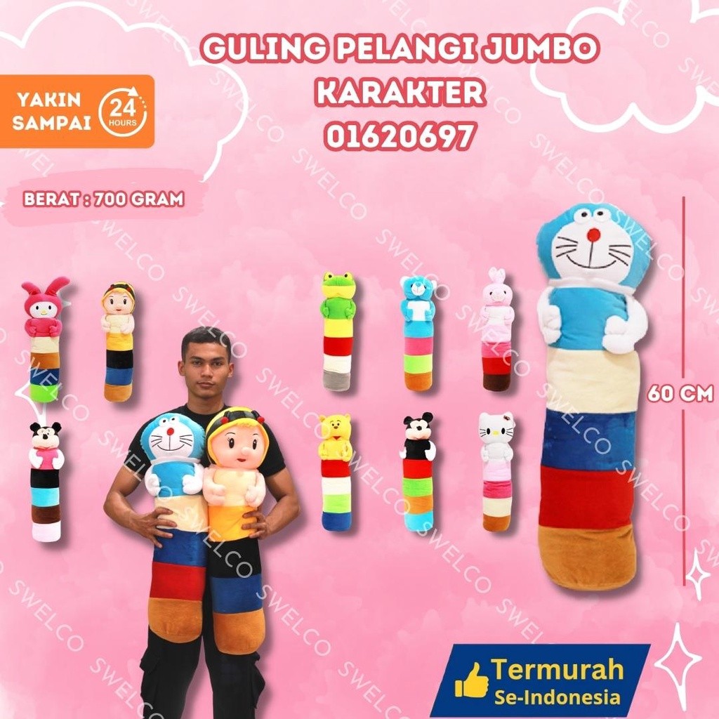 BONEKA GULING KARAKTER JUMBO ANAK GULING PELANGI BELANG JUMBO