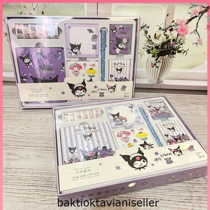 

Paket Alat Tulis 7 in 1 Gambar Kuromi Jurnal Kartun Lucu Bisa COD Foto Paper Stationery