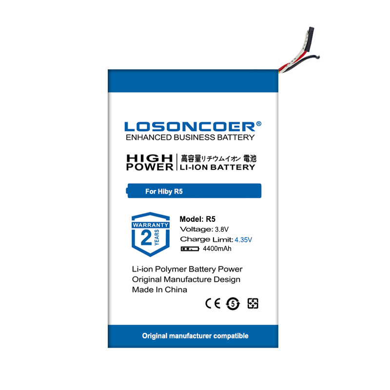 LOSONCOER 4400-5000mAh Battery For HiBy WU1 R3 R3 Pro R5 R5 Saber R6 R6 Pro Headset