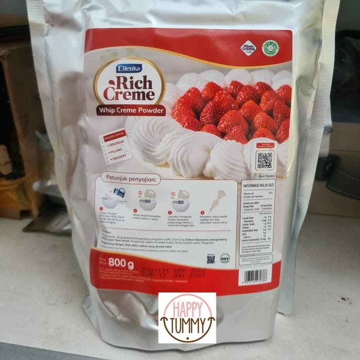 

Rich creme 800gr whipping creme ellenka pouch curah whip