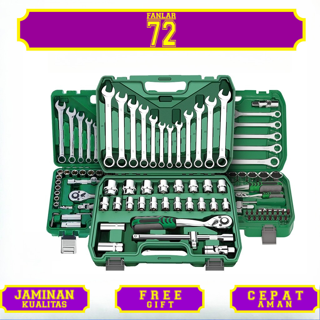ISKU kunci shock 1 Set lengkap 37 61 82 pcs/kunci sok set lengkap tool box perkakas bengkel/kunci be