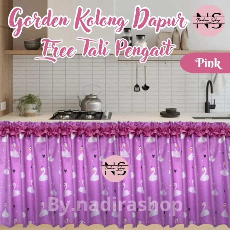 PROMO GORDEN KOLONG DAPUR MODEL RUFFLE FREE TALI PENGAIT TERMURAH