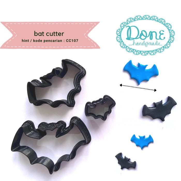 

done handymade cookie cutter kelelawar cutter fondant cutter kue cc107 cetakan clay airdry clay cutter - lebar 1 cm