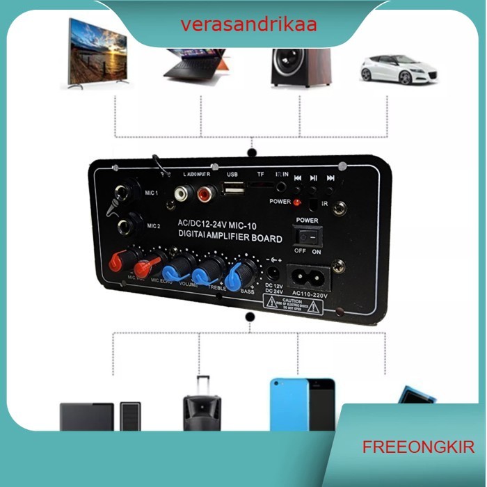 Amplifier Board Audio Bluetooth USB Radio TF Subwoofer KaraokE power 6-12 inch speaker