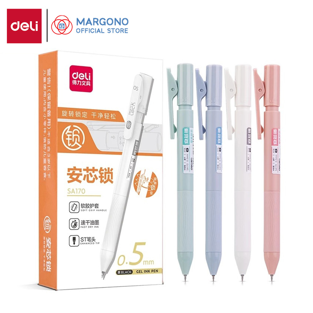 

Deli Pulpen Gel Pen 0.5mm SA170 / SA285 / SA299 / SA229 / SA68 Tinta Warna Hitam Black - 1 pcs