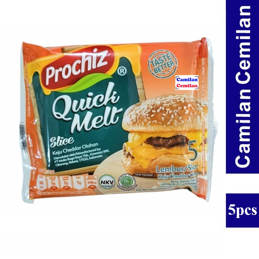 

Keju Prochiz Quick Melt Slice Cheddar isi 5 pcs x 17 gr