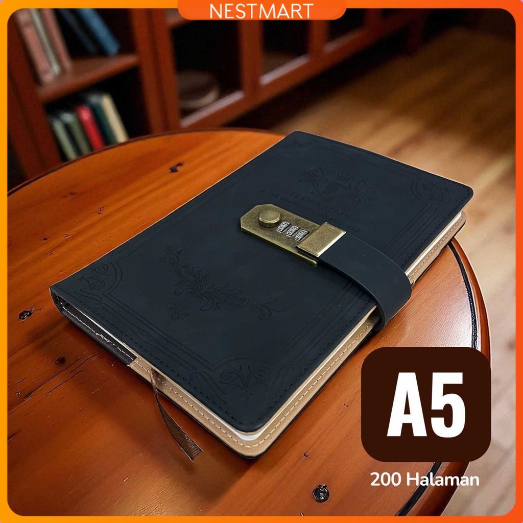 

Toddi Buku Jurnal Leather Diary A5 68GSM 200 Halaman Grid with Lock - TD100