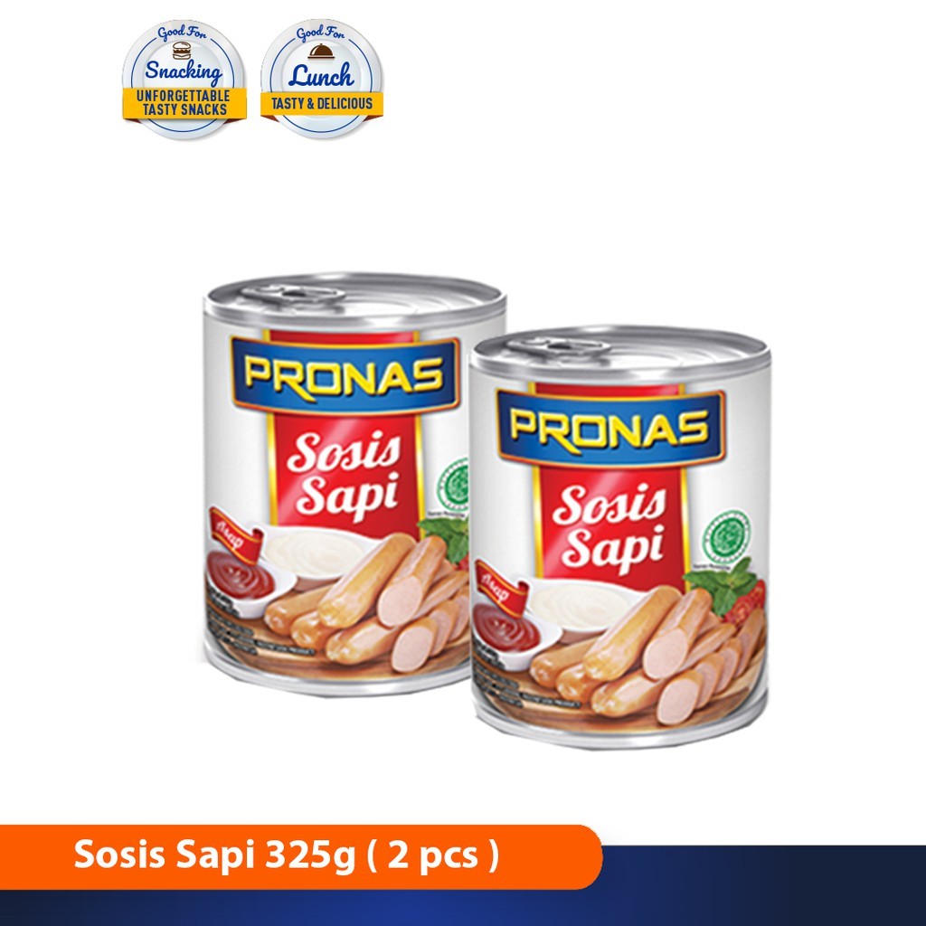 

Pronas Sosis Sapi 325 g dalam kemasan kaleng EOE bundling 2 pcs