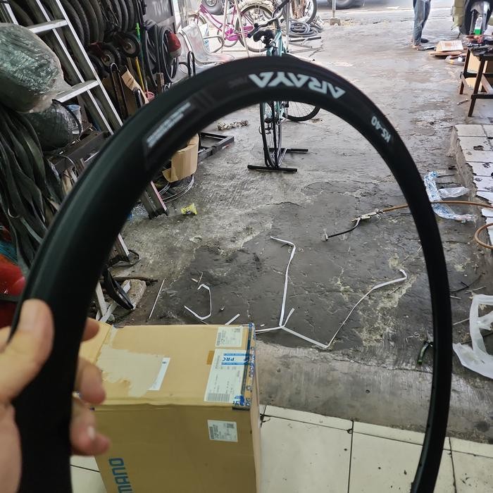 Rims Velg 700C Araya KS-40 32 Hole Brake Line Full Hitam RIMS Roadbike fixie gravel 32 hole Best Qua