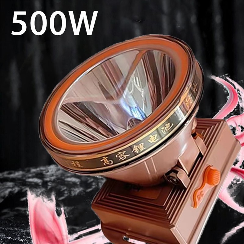 Senter kepala super terang 500W / anti air / Daya tahan baterai yang tahan lama / Headlamp outdoor