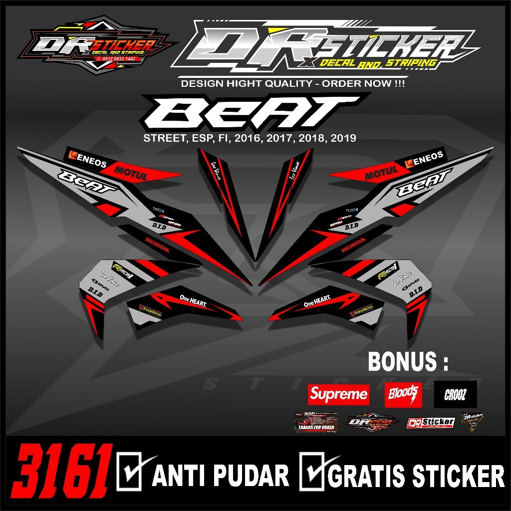 STIKER SKOTLET STRIPING BEAT FI SREET EPS 2016-2019 DESAIN RACING STRIPING BEAT DESAIN RACING