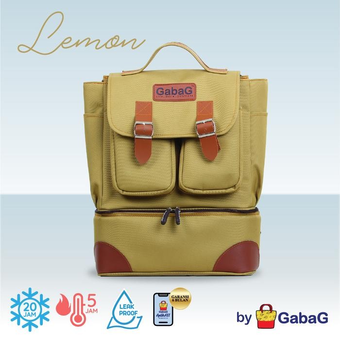 [TERLARIS] GabaG Tas Asi - Backpack Cooler Bag 2 in 1 Lemon / Hazel / Zenia ( Laptop Fit) Ransel Str