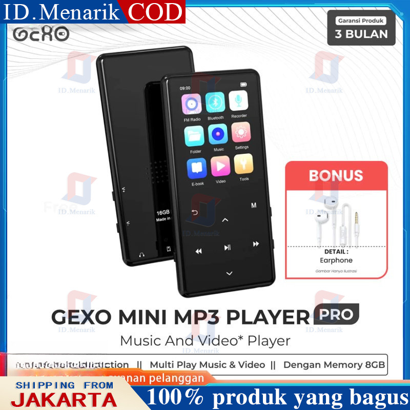 GEXO MP3 PRO Digital Audio Video Player 1.77 Inch Bluetooth 4.2 500mAh DAP MP4 Digital Audio Player 