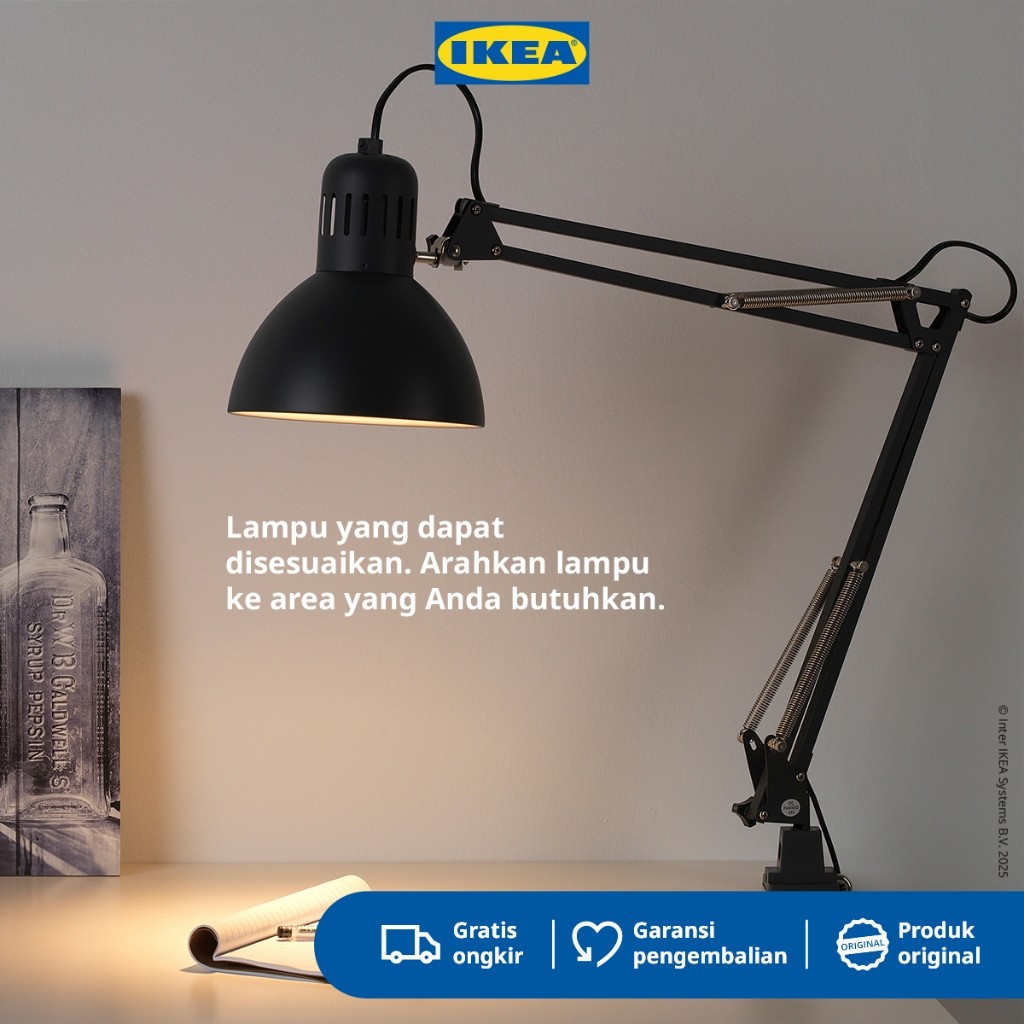 IKEA TERTIAL Lampu Meja Kerja Abu-abu Tua Minimalis