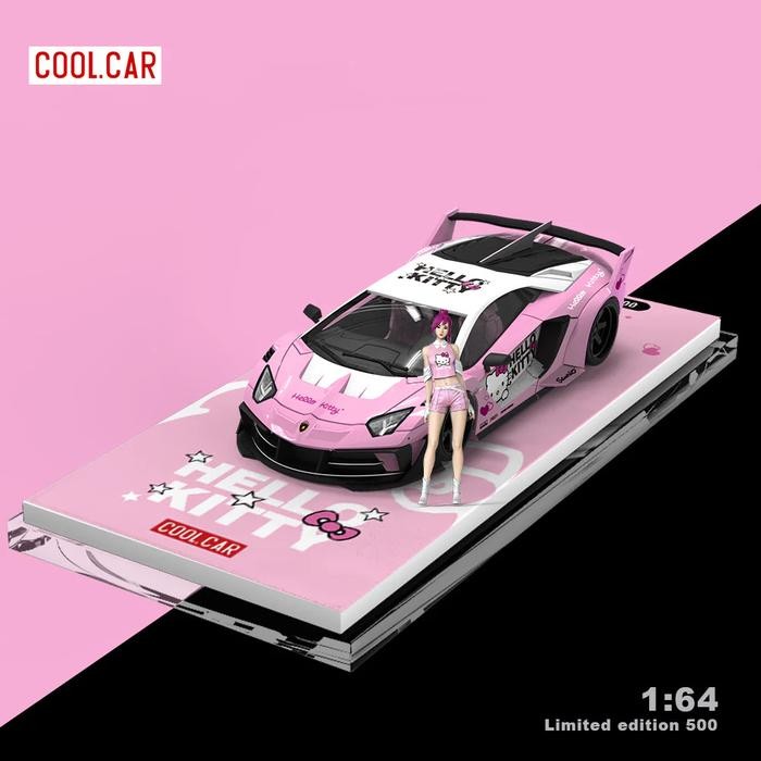 CC643825-1 - Cool Car 1:64 Lamborghini Aventador GTEVO Kitty Light Pink with Figure