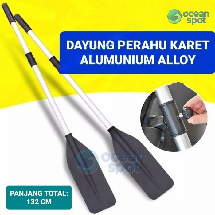 Dayung Perahu Karet Dua Bilah Alumunium Alloy ( ocean spot )