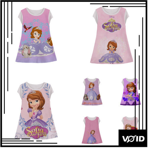 Tunik Anak Princess Sofia Dress Animasi 3d Lucu Princess Sofia Baju Anak Perempuan Usia 1-12 Tahun -