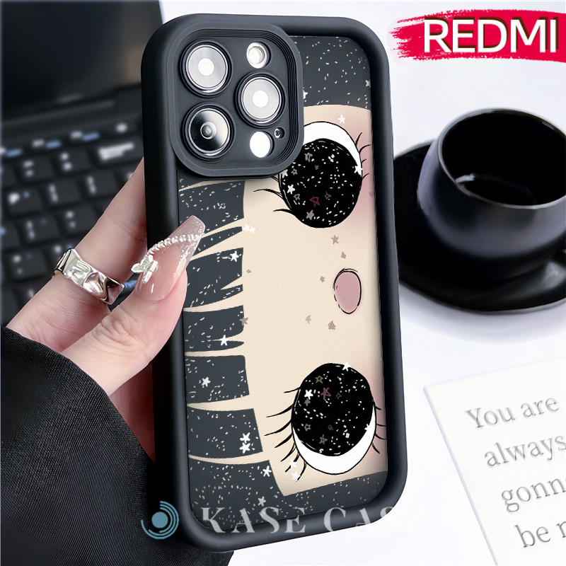 Lucu Girl Silicone SoftCase Redmi NOTE 13 Pro Redmi 12 13C Xiaomi-POCO-M4 Pro Soft Polos Hitam TPU T