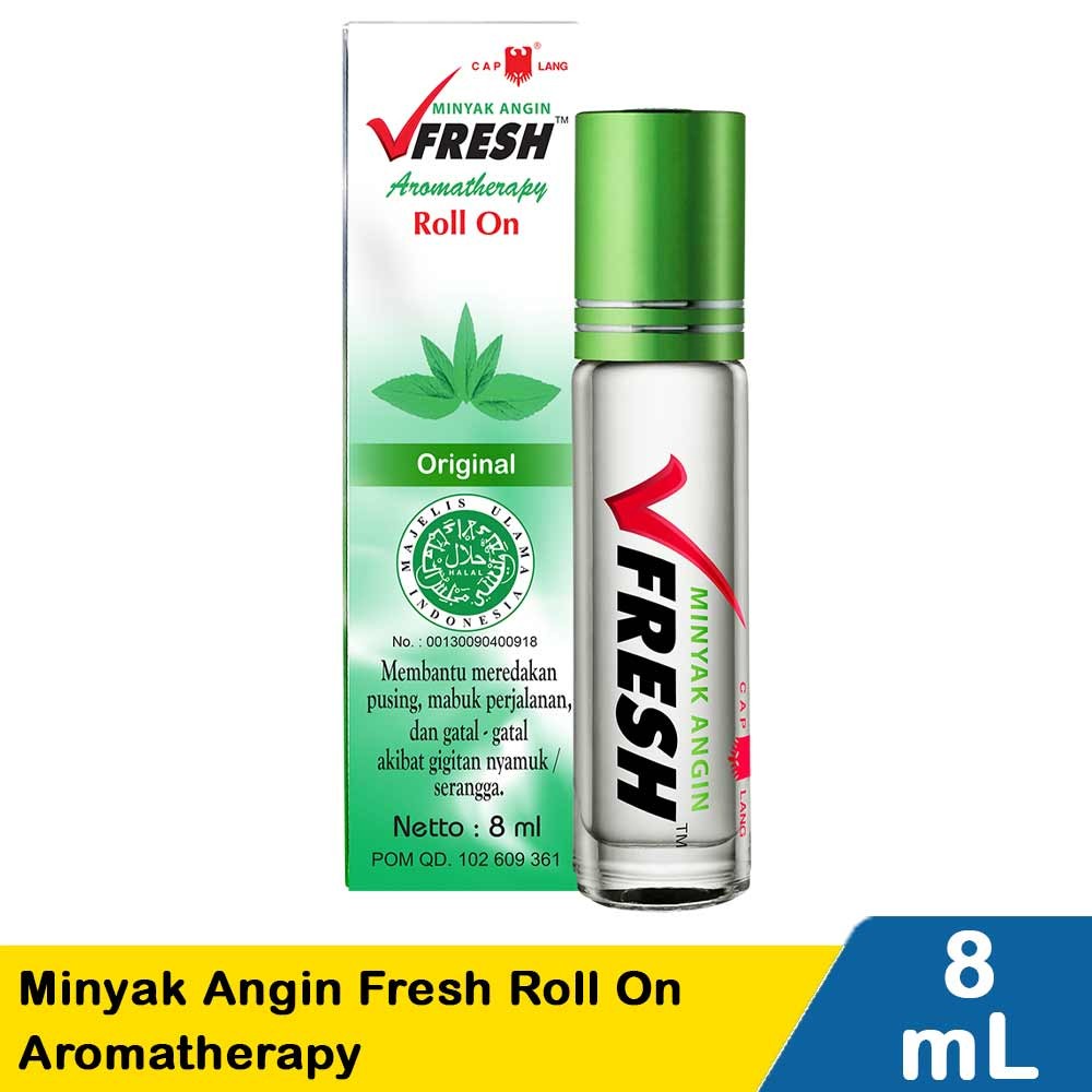 CAP LANG MINYAK ANGIN V FRESH ROLL ON ORIGINAL 8mL