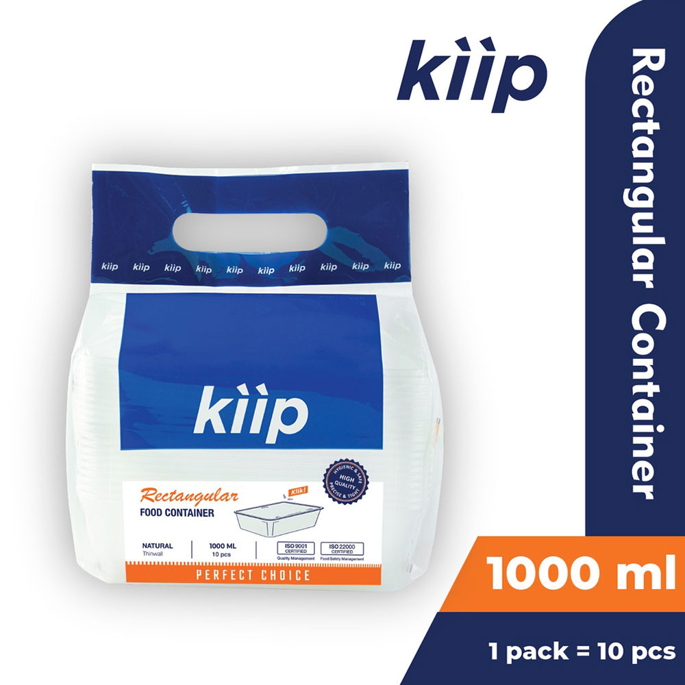 KIIP RECTANGULAR THINWALL (10'S)  1000mL