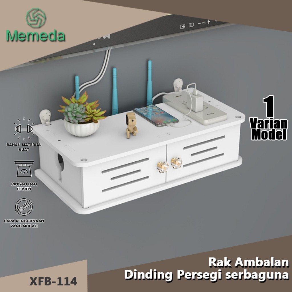 Kotak penyimpanan router di dinding rak penyimpanan set-top box TV WiFi tanpa membobol soket colokan