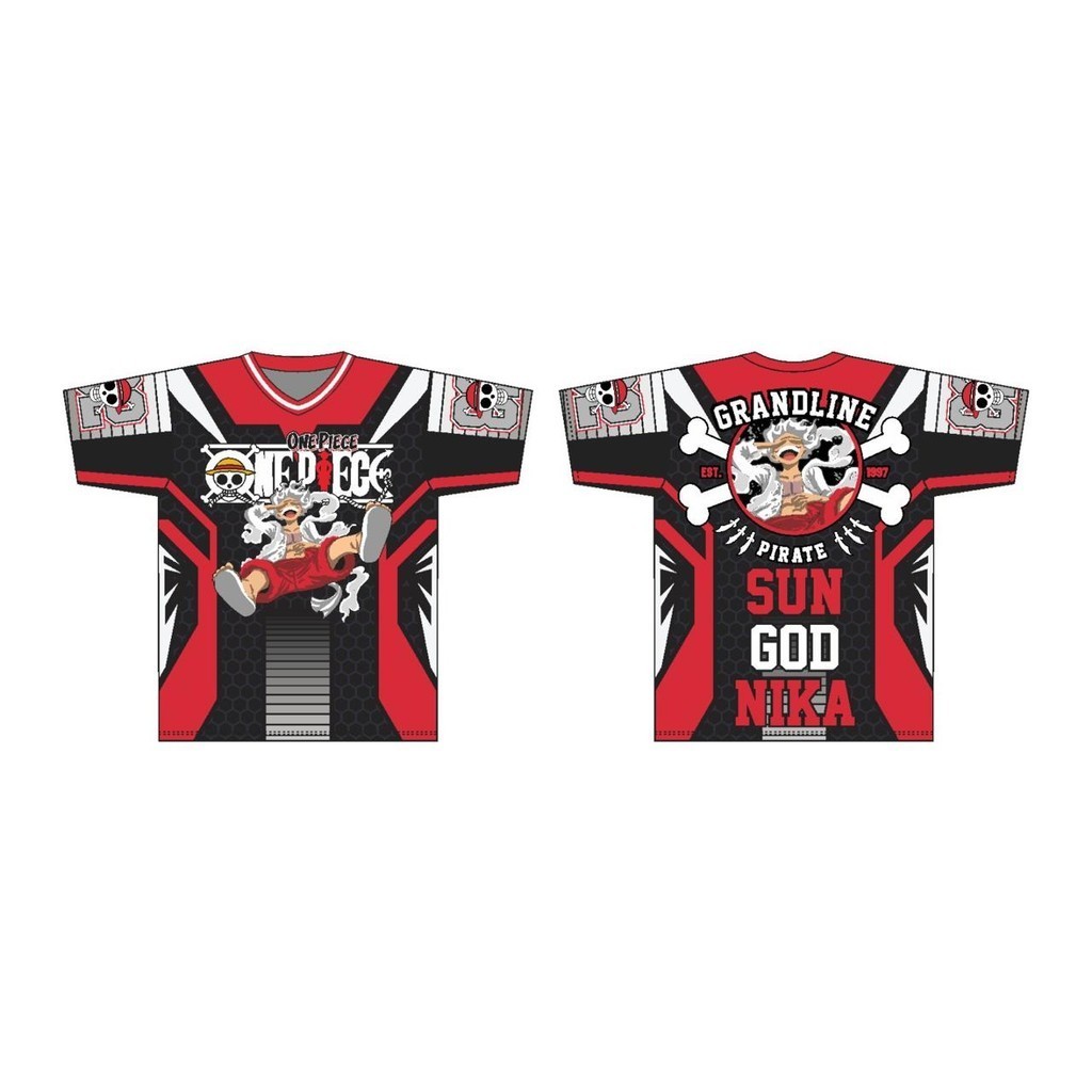 BAJU JERSEY ANAK LAKI LAKI DAN PEREMPUAN STRAW HAT PIRATES ANIME ONE PIECE / BAJU OLAHRAGA UNISEX KE