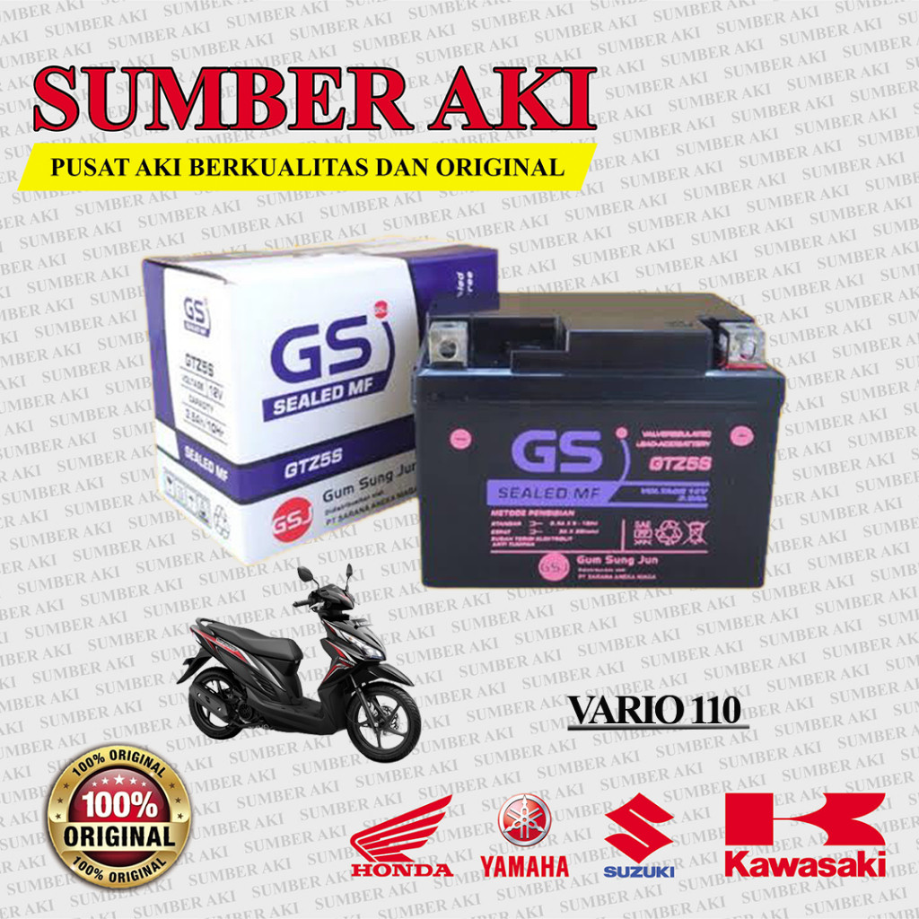 Aki Motor VARIO 110 GTZ5S MF Aki Kering
