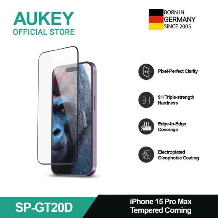 AUKEY iPhone 15 Premium Tempered Corning Glass SP-GT20 - iPhone 15 Pro
