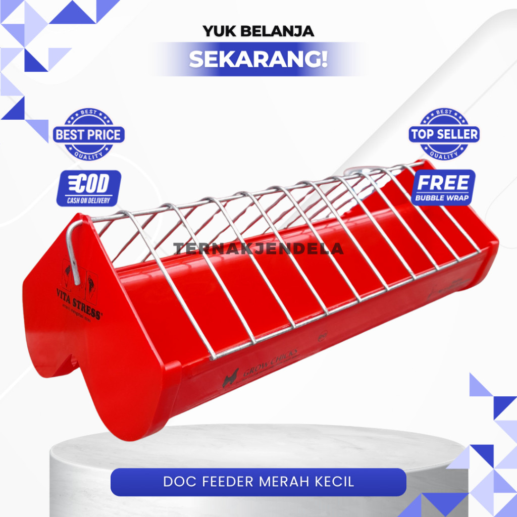 DOC FEEDER MERAH KECIL - TEMPAT RANSUM DOC KECIL MEDION - Tempat Pakan Makan Ayam DOC