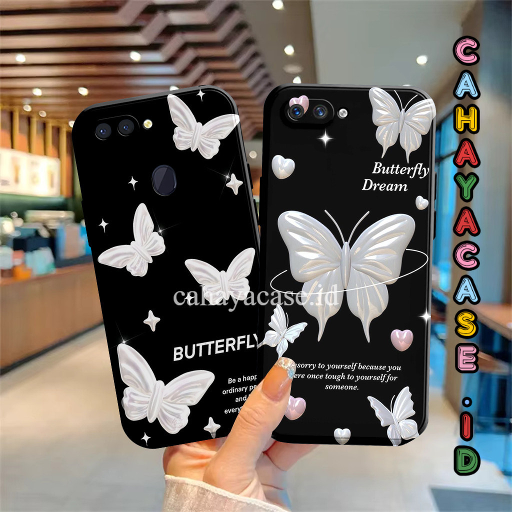 Casing Hp Oppo A3s A5s A12 A11k A7 A1k F9 Pro Silikon Pro Kamera Motif But3rfly Hitam Case Cover