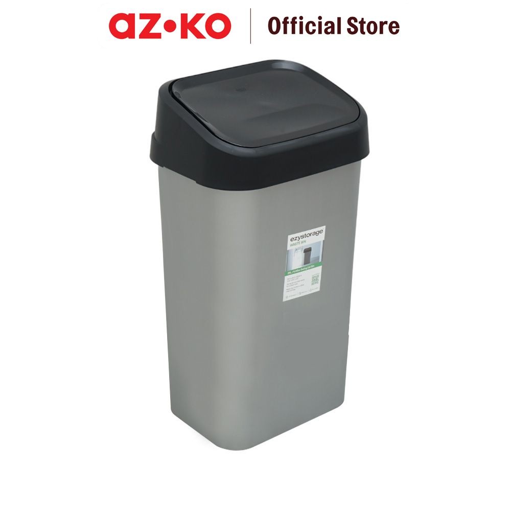 AZKO Ezy Storage Tempat Sampah Swing - Silver Trash Bin Waste Bin Garbage Can Dustbin Tempat Pembuan