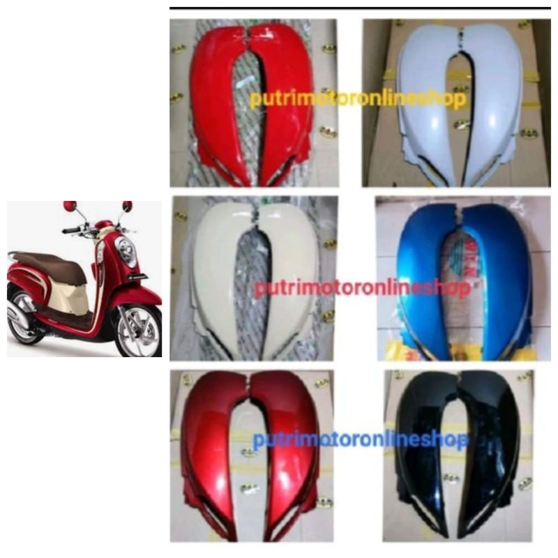 cover body  belakang kanan kiri Scoopy fi esp 2014 2015 2016 hitam putih biru merah marun cream mera
