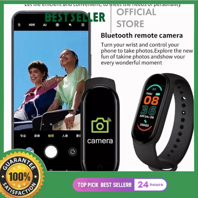 Smartwatch M6 Original Bluetooth Smartband Digital Sport Fitness Tracker Detak Jantung Tekanan Darah