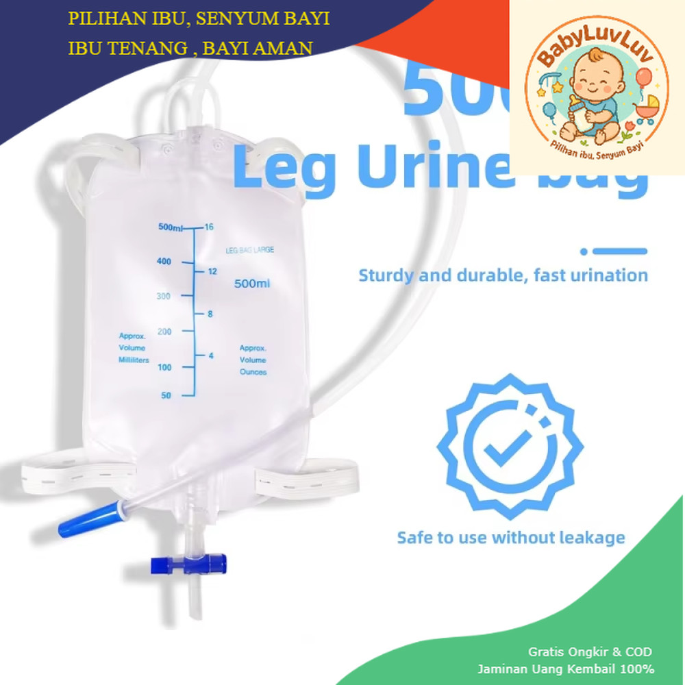 Babyluvluv Kantong Urin Kateter Pria ikat kaki leg Catheter Urinal Bag 500ml - TS500