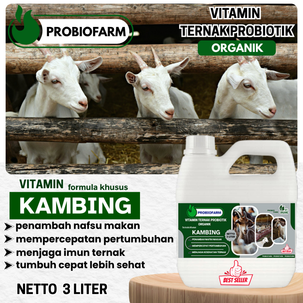 PROBIOFARM Penggemuk Kambing 100% Vitamin Hewan Ternak Aman, VITAMIN KHUSUS TERNAK KAMBING, MEMPERCE