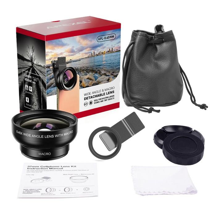 Apexel Lens Converter Wide & Macro 37mm for Smartphone - APEXEL
