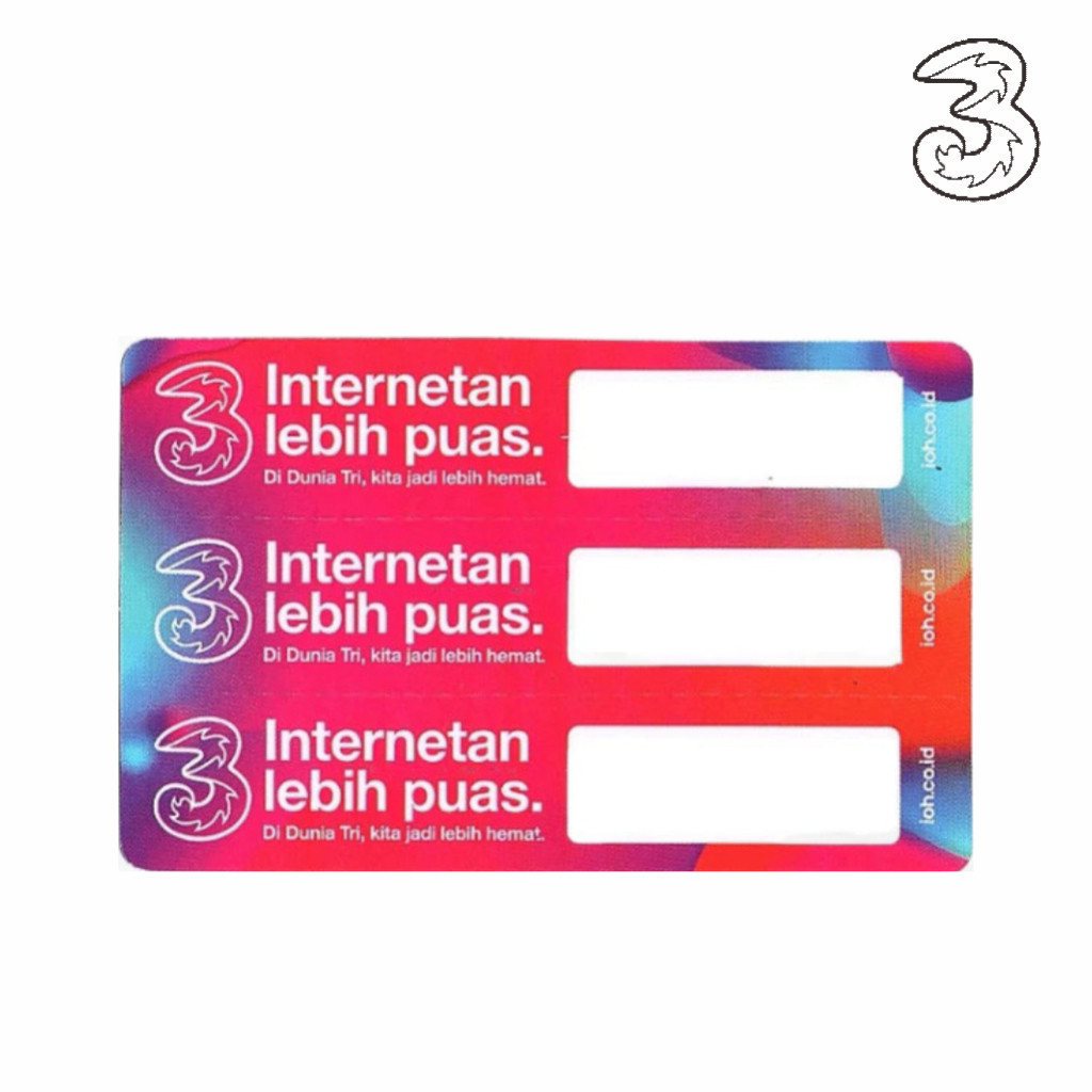 Voucher Tri 3 Kosong Zero 3in1 Bahan Inject Voucher 3