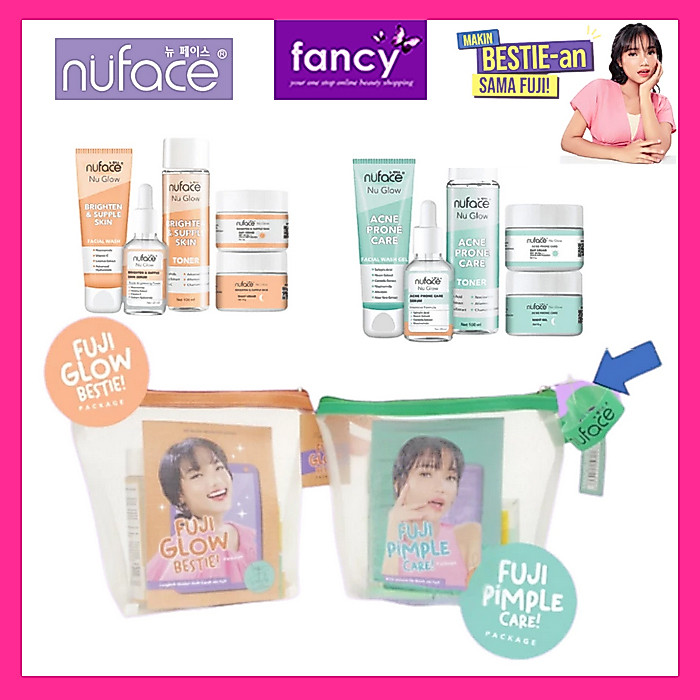 NUFACE Paket Skincare 5PCS Bestie-an sama FUJI GLOW BESTIE / PIMPLE CARE 5in1 | Treatment Wajah Glow